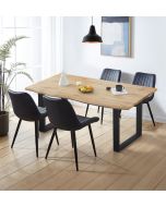 Cullompton Large Dining Table (1.6m) with 4 Black Bonded Leather Chairs