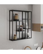 Bewdley Black Metal Wall Shelves 75x90cm