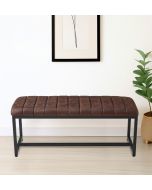 Cullompton Bench (110cm) with Leather Effect Top and U Shaped Legs