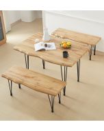 Cullompton Large Dining Table (120cm) with 2 Benches (110cm)