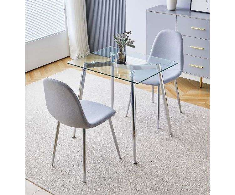 Rectangle Small Glass Dining Table Dining Set, Rectangular Glass