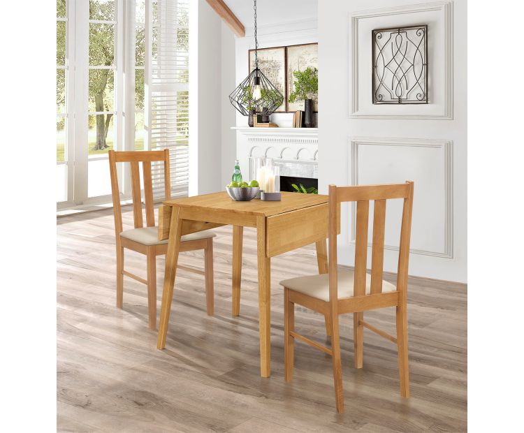 Dining Set, Drop Leaf Table Chairs(Light Oak), Hallowood