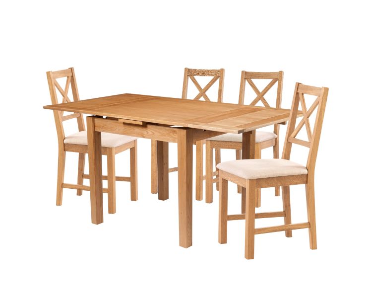Dining Table And Chairs Set 4, Dining Table Set, Pu Leather Dining Room Chairs And 18mm Thick Table Top 120 X 80 Cm Long Wooden Dining Table Modern