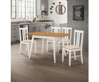 Aston Butterfly Extending Table with 4 Chairs (2 Tone Colour) 