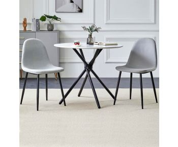 Cullompton Small Round Dining Table (0.9m) with 2 Chairs (CHA502-SGY)