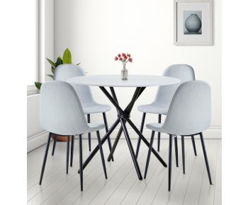 Cullompton Small Round Dining Table (0.9m) with 4 Chairs (CHA502-SGY)