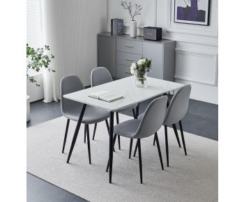 Cullompton Rectangular Dining Table (1.2m) with 4 Chairs (CHA502-SGY)
