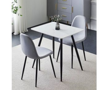 Cullompton Small Rectangular Dining Table (0.8m) with 2 Chairs (CHA502-SGY)