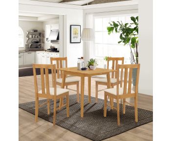 Ledbury Light Oak Drop Leaf Dining Table with 4 Aston Chairs