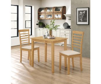 Ledbury Small Dining Table with 2 Chairs in Light Oak Finish