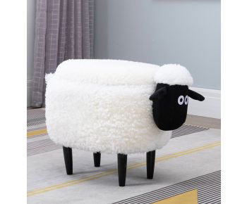 Sheep Storage Stool (White)