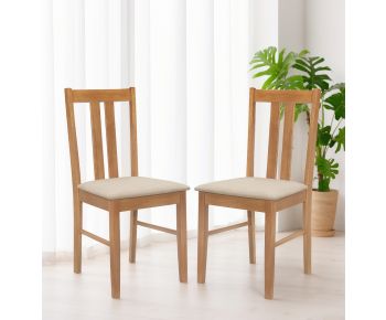 Aston Pair of Dining Chair in Light Oak Finish
