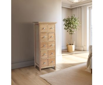 Camberley Oak DVD and CD Storage Unit 10 Drawers 