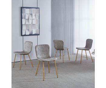 Cullompton Taupe Faux Leather Dining Chair with Oak Effect Legs x4