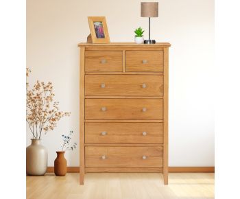 Hereford L Oak 2+4 Chest of Drawers