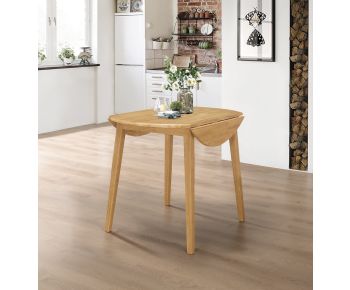 Ledbury Drop Leaf Round Table in Light Oak Finish