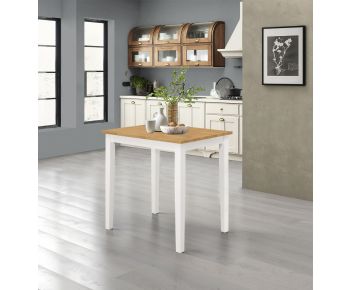 Ledbury Small Dining Table in White Painted and Light Oak Finish