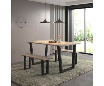 Dudley 150cm Dining Table Set with 2 Bench 