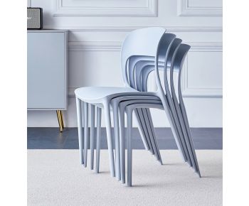 Stoker Light Grey Stackable Plastic Chairs (CHA201-GRY) x 4