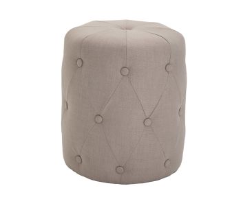 Large Round Fabric Stool (Beige)