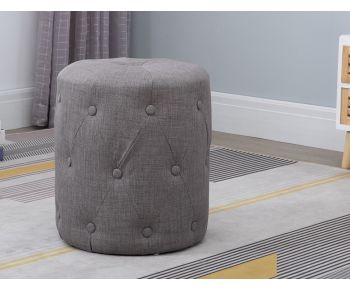 Large Round Fabric Stool (Steel Grey)