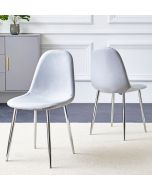 Cullompton Light Grey Fabric Dining Chair with Silver Legs x 2