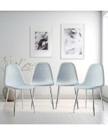Cullompton Light Grey Fabric Dining Chair with Silver Legs x 4