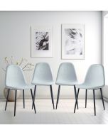 Cullompton Light Grey Fabric Dining Chair with Black Legs x 4