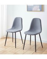 Cullompton Dark Grey Fabric Dining Chair with Black Legs x 2