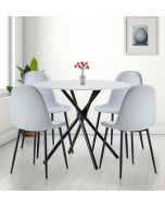 Cullompton Small Round Dining Table (0.9m) with 4 Chairs (CHA502-SGY)