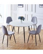Cullompton Large Round Dining Table (1.2m) with 4 Chairs (CHA502-SGY)