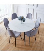 Cullompton Large Round Dining Table (1.2m) with 6 Chairs (CHA502-SGY)