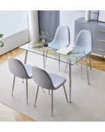 Cullompton Rectangular Glass Dining Table (1.2m) with 4 Chairs (CHA501-SGY)