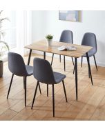 Cullompton Rectangular Dining Table with Light Oak Effect Top (120x70cm) with 4 Chairs 