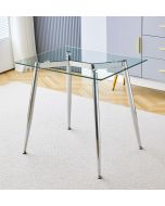 Cullompton Small Glass Dining Table (0.8m) with Chrome Legs