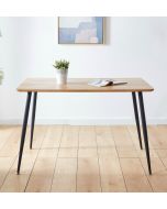 Cullompton Rectangular Dining Table with Light Oak Effect Top and Black Legs