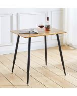 Cullompton Small Rectangular Dining Table (80x60cm) with Light Oak Effect Top and Black Legs