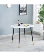 Finley Small Round Dining Table (TAB101) with White Marble Effect Top