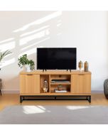 Newquay Oak Effect Large TV Stand with Metal Base