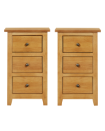 Aston 3 Drawer Small Bedside Table 35x58cm (Pair)