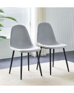 Cullompton Light Grey Fabric Dining Chair with Black Legs x 2