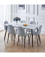 Cullompton Large Rectangular Dining Table (1.6m) with 6 Chairs (CHA502-SGY)