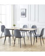 Cullompton Large Extending Dining Table with Light Oak Effect Top (120-180cm) with 6 Chairs