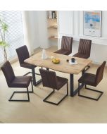 Cullompton Large Dining Table (160cm) with 6 Brown Chairs