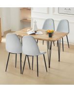 Cullompton Large Dining Table 120cm with 4 Silver Grey Chairs