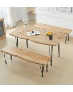 Cullompton Large Dining Table (160cm) with 2 Benches (150cm)