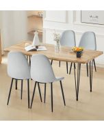 Cullompton Large Dining Table 160cm with 4 Silver Grey Chairs