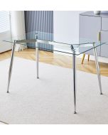 Cullompton Rectangular Glass Dining Table (1.2m) with Chrome Legs