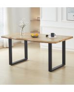 Cullompton Large Dining Table (160cm) with Live Edge Effect and Black U Shaped Legs