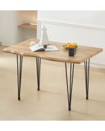 Cullompton Dining Table (120cm) with Live Edge Effect and Black Metal Legs